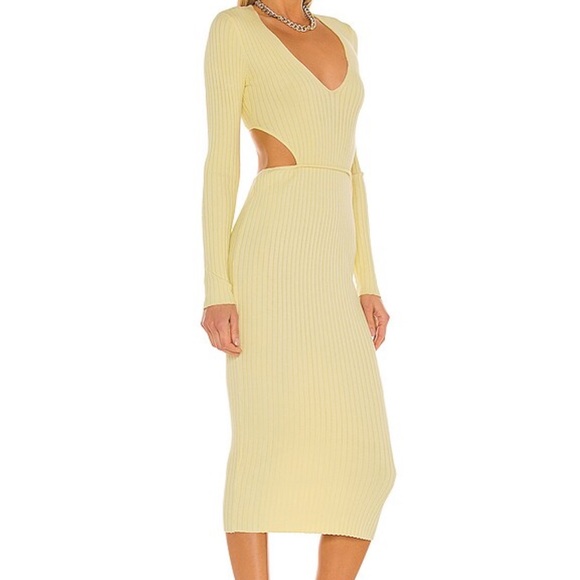 Rosabella Midi Dress in Yellow - Picture 1 of 5